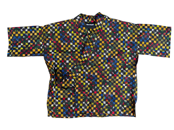 Checkered Adult Kimono Wrap Shirt
